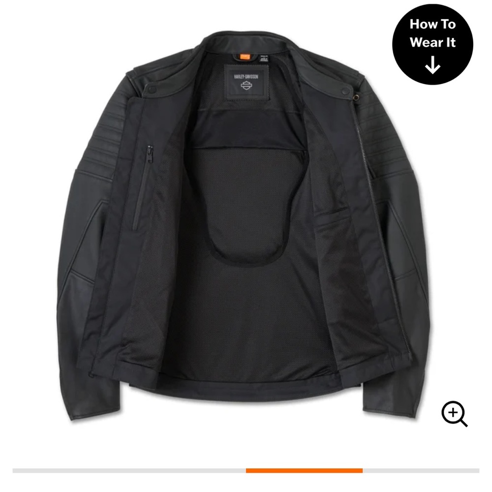 Harley-Davidson Men's Black Leather Bomber Jacket - Picture 4 of 5